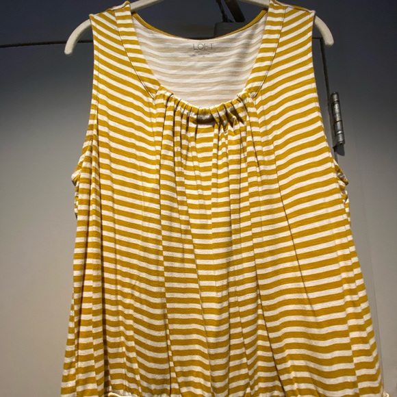 LOFT Tops - 4/$20 LOFT white and mustard striped tank top
